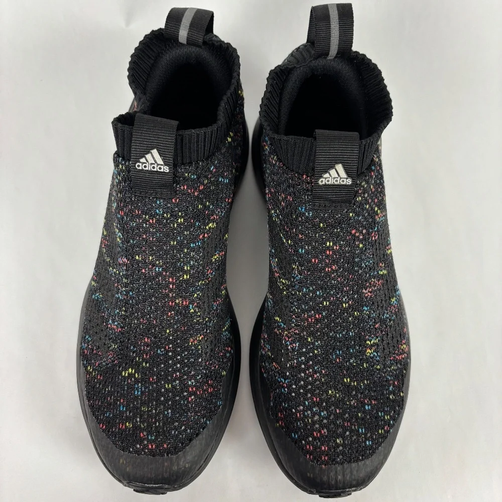 Adidas Men size 5 Sock Knit Black/Colors Sneakers Shoes Athletic Slip Ons